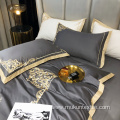 Durable pure cotton simple bed set 4 pieces